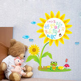 墙贴纸贴画幼儿园班级小学教室涂鸦墙装饰可擦写向日葵花朵白板贴
