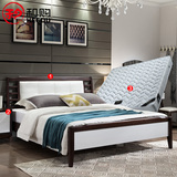 和购家具 北欧实木床1.5双人床1.8米新中式高箱储物床欧式床HG502