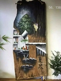 中式手绘风化实木挂画木板装饰画原生态风化板壁画壁饰挂件摆件画