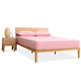 双人床实木床1.5米1.8米带抽屉储物床高箱床日式北欧 简约橡木床
