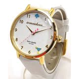 美国代购 Kate Spade 0765 可爱大表盘 白色真皮表带女表手表