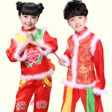 儿童古装女孩演出服装民族新服饰新年秧歌古代表演舞蹈喜庆幼儿冬