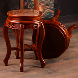 中式古典凳子家具创意实木圆凳雕花仿古凳子古筝凳榆木餐椅矮凳