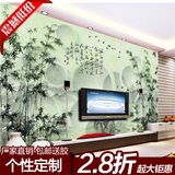 现代中式富贵竹子无缝3D大型壁画 客厅电视背景墙壁纸 山水墨竹子