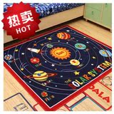 山花卡通家居儿童游戏地毯地垫环保防滑宇宙行星图117X133.3CM