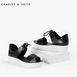 CHARLES&KEITH凉鞋 CK1-80480179 露趾系带女士松糕底凉鞋
