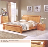 全柏木圆柱床 原木床边 双人婚床 实木架子床 新款特价 成都家具