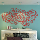 特价浪漫3D爱心墙贴10个 客厅沙发电视背景卧室床头婚庆婚房墙纸
