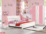 儿童床儿童套房家具组合实木床单人床粉色1.5 1.2米苏州厂家直销