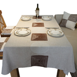精绣方圆简约北欧餐桌桌布布艺 简洁大方茶几桌布台布 长方形桌布