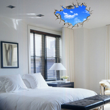 蓝天白云3d立体墙贴天花板贴纸儿童房卧室客厅创意贴画温馨装饰画