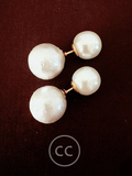 cc包邮大促人气日本进口棉花珍珠双珍珠耳钉14k包金欧美时尚大牌