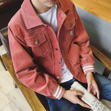 PKB2016秋季韩版男士灯芯绒外套男新款潮流修身休闲夹克男装上衣