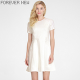 FOREVER NEW/枫艾蕾丝点缀短袖连衣裙 白色修身中裙JD2219CN