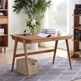 全实木日式书桌 现代简约纯橡木双抽写字台 北欧宜家电脑桌学习桌