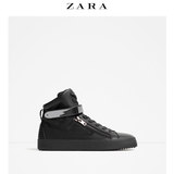ZARA 男鞋 金属色设计黑色运动短靴 12521102040
