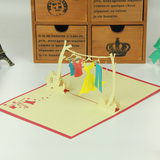 韩国手工创意3D定制纸雕商务贺卡生日七夕礼品祝福小卡片信封批发