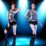 DS时尚表演出服装DJ女亮片上衣爵士舞欧美酒吧夜店性感现代舞台装