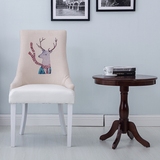 欧式实木沙发椅 小户型客厅家用单人沙发椅子简约现代布艺餐椅