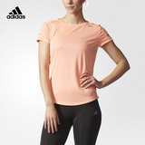 Adidas阿迪达斯女短袖 2016夏新款运动训练透气排汗跑步T恤AI7964