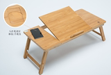 笔记本电脑桌床上用竹木折叠宿舍懒人电脑桌散热风扇实木简约书桌