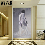 大型定制壁画现代客厅玄关过道定制壁纸油画人体艺术3D立体背景墙