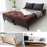 折叠实木沙发床双人布艺可拆洗两用沙发床可折叠小户型多功能家具