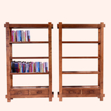 现代中式实木书柜书架落地多层架多宝阁博物架简易自由组合置物柜