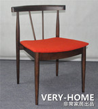 Loft风格北欧设计师创意水曲柳实木餐椅小户型休闲简约书椅西餐椅