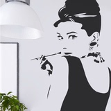 美辰 欧美明星奥黛丽赫本人物抽象墙贴 时尚性感美女卧室客厅墙纸