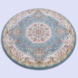 锦川土耳其进口 美式欧式 高密厚蓝色地中海波斯经典客厅圆形地毯