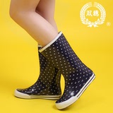 【双穗】春季新款时尚韩版雨鞋超柔软轻便中筒女士雨靴水鞋套鞋