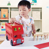 儿童木制汽车模型运输大号玩具公交车伦敦双层大巴士男孩益智玩具