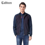 卡宾男装新款 时尚格子休闲外套男士修身立领夹克衫B/3151138028