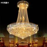 2016欧式水晶吊灯奢华大气金色圆形复式楼梯酒店客厅餐厅灯具新品