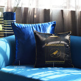 欧式金丝雀丝光绒抱枕正方形沙发靠垫样板房大卖场软装陈列装饰品