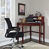 实木橡木黑胡桃木转角电脑桌组合客厅卧室墙角笔记本写字台定制