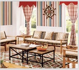 豪美美式铁艺复古沙发边几简约欧式创意小餐桌实木客厅椭圆形茶几