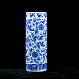 蓝色青花瓷 景德镇陶瓷器 水培插富贵竹子 客厅 古典花瓶花插摆件