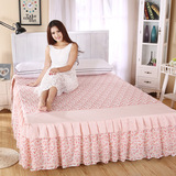 韩式亲肤蕾丝床罩床裙单件磨毛2.0m1.5米1.8m床双人保护套防滑