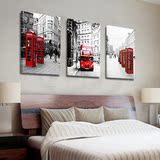 客厅装饰画卧室床头无框画三联欧美风景伦敦建筑壁画现代挂画简约