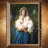 天主教圣像画仿真油画 天主教油画圣像纯手绘圣母抱耶稣油画定制8