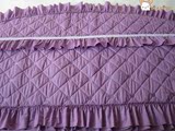 绣花心心相印 包邮紫色纯棉加棉弧度弧形半圆形床头罩床头套