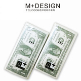 冰影创意 M+钱币1美金可爱卡通彩色印花纸巾 手帕纸卫生纸批发