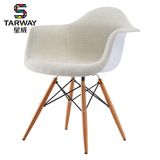 欧式个性休闲椅塑料椅创意软包餐椅实木椅子办公椅高靠背伊姆斯椅