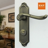 德国EKF伊可夫复古哑光亮光青古铜房门锁欧式美式田园室内执手锁