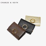 CHARLES&KEITH 短款钱包 CK6-10680421 欧美风菱格纹手拿小包