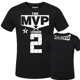 MVP伦纳德2号 马刺队 篮球运动衣服夏季新款男士短袖T恤大码上衣