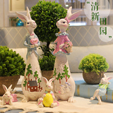 创意客厅卧室摆件树脂田园大兔子家居装饰品摆设生日礼物工艺礼品
