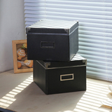 【繁星点点】黑色宜家风可折叠收纳盒桌面储物盒文具整理盒包邮